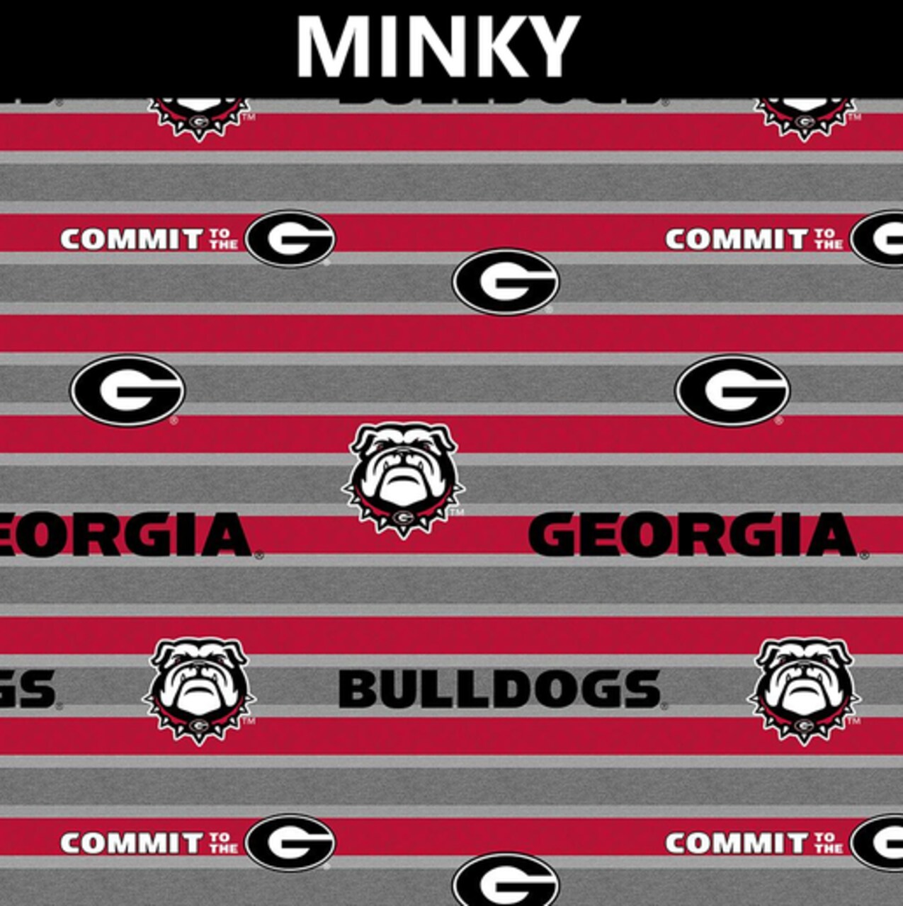 Licensed NCAA University of Georgia Minky GA-1343 Fabric by the Yard